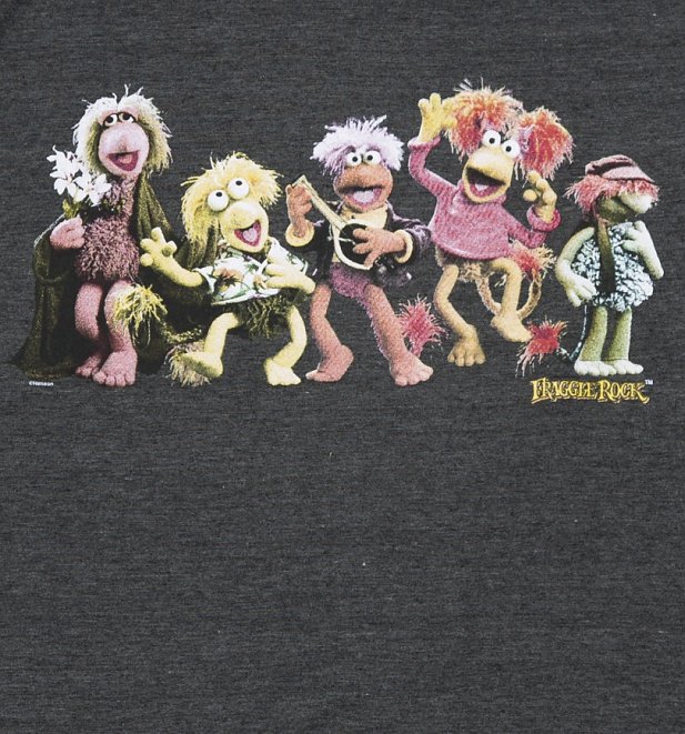 Men's Dark Grey Marl Fraggle Rock Characters T-Shirt Men's Dark Grey Marl Fraggle Rock Characters T-Shirt