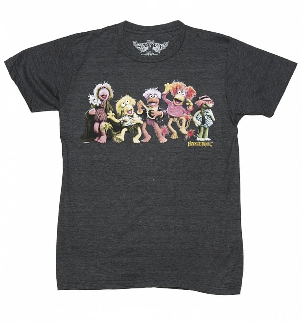 Men's Dark Grey Marl Fraggle Rock Characters T-Shirt Men's Dark Grey Marl Fraggle Rock Characters T-Shirt