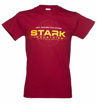 Men's Dark Red Iron Man Stark Industries Logo T-Shirt Men's Dark Red Iron Man Stark Industries Logo T-Shirt