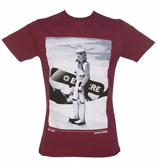 Men's Dark Red Star Wars Snow Trooper T-Shirt from Chunk Men's Dark Red Star Wars Snow Trooper T-Shirt from Chunk