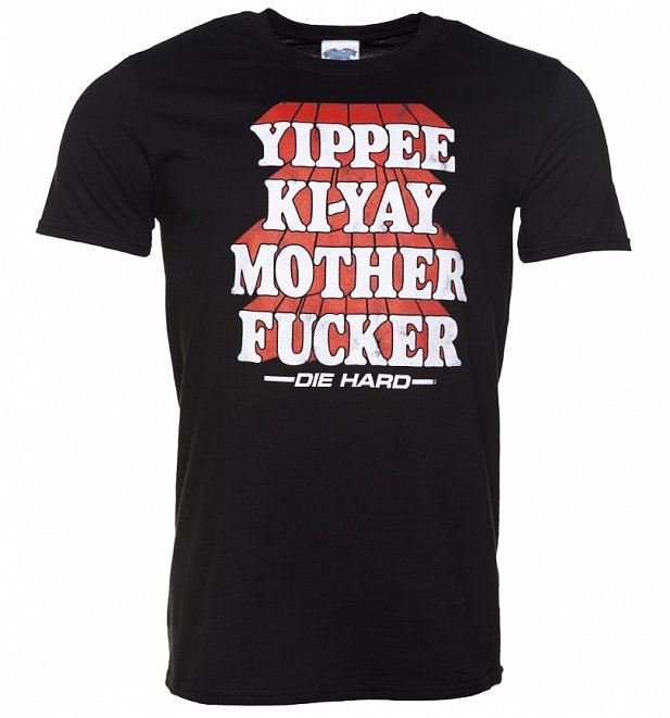 Men's Die Hard Yippee Ki Yay Black T-Shirt Men's Die Hard Yippee Ki Yay Black T-Shirt