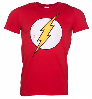 Men's Distressed DC Comics Flash Logo T-Shirt Men's Distressed DC Comics Flash Logo T-Shirt