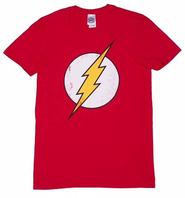 Men's Distressed DC Comics Flash Logo T-Shirt Men's Distressed DC Comics Flash Logo T-Shirt