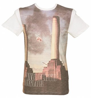 Men's Ecru Pink Floyd Animals Sublimation Slub T-Shirt from Fanpac Men's Ecru Pink Floyd Animals Sublimation Slub T-Shirt from Fanpac