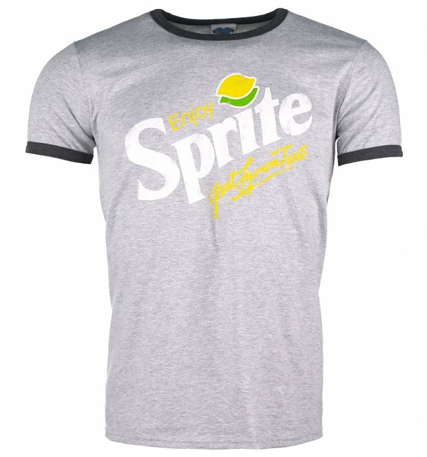 Men's Enjoy Sprite Grey And Charcoal Ringer T-Shirt Men's Enjoy Sprite Grey And Charcoal Ringer T-Shirt
