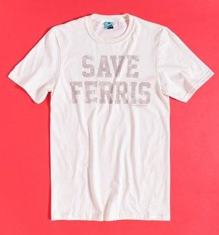 Ferris Bueller Retro Save Ferris Ecru T-Shirt