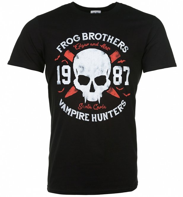 Men's Frog Brothers Vampire Hunters Lost Boys Inspired Black T-Shirt Men's Frog Brothers Vampire Hunters Lost Boys Inspired Black T-Shirt