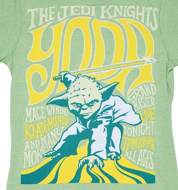 Men's Green Star Wars Yoda The Jedi Knight T-Shirt Men's Green Star Wars Yoda The Jedi Knight T-Shirt