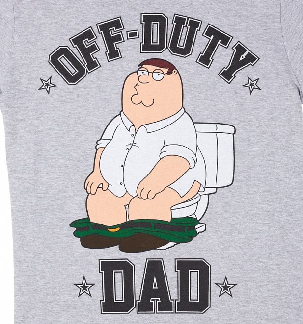 Men's Grey Family Guy Off Duty Dad T-Shirt Men's Grey Family Guy Off Duty Dad T-Shirt