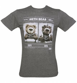 Men's Grey Marl Meth Bear T-Shirt from Chunk Men's Grey Marl Meth Bear T-Shirt from Chunk