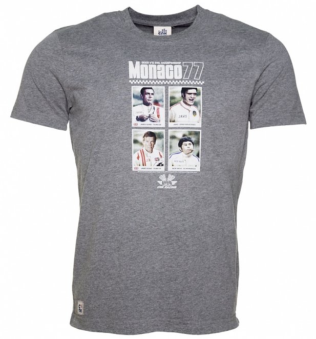 Men's Grey Marl Monaco 77 James Bond T-Shirt from Chunk Men's Grey Marl Monaco 77 James Bond T-Shirt from Chunk