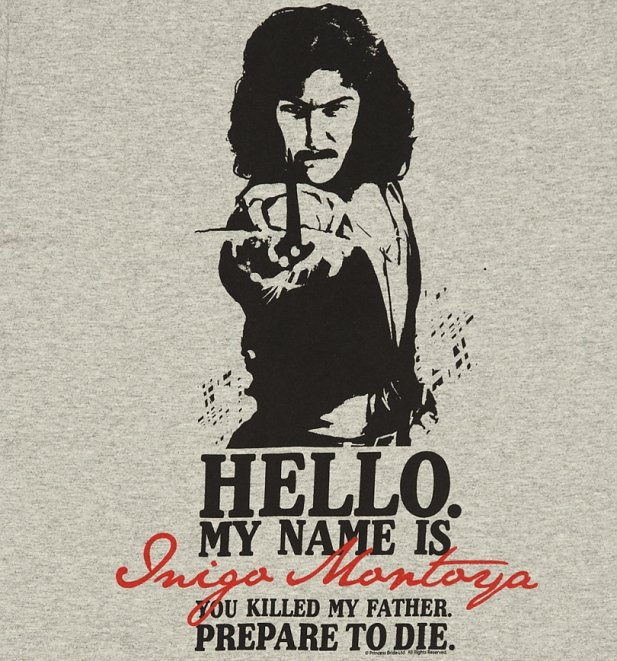 Men's Grey Marl Princess Bride Prepare To Die T-Shirt Men's Grey Marl Princess Bride Prepare To Die T-Shirt