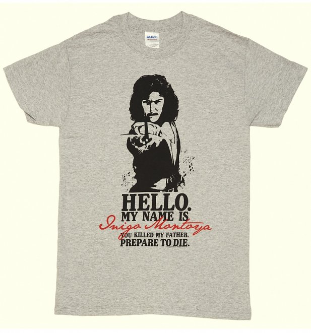 Men's Grey Marl Princess Bride Prepare To Die T-Shirt Men's Grey Marl Princess Bride Prepare To Die T-Shirt
