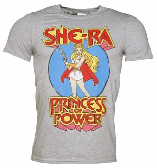 Men's Grey Marl She-Ra Princess Of Power T-Shirt Men's Grey Marl She-Ra Princess Of Power T-Shirt