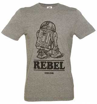 Men's Grey Marl Star Wars R2-D2 Rebel T-Shirt from Chunk Men's Grey Marl Star Wars R2-D2 Rebel T-Shirt from Chunk