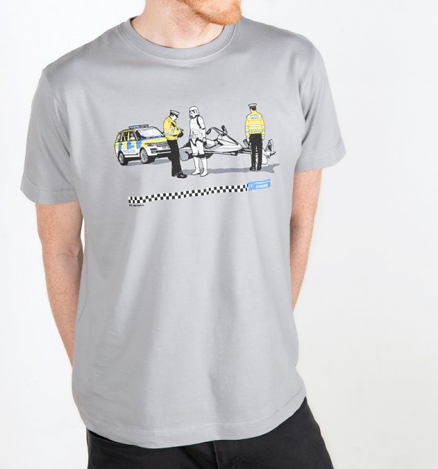 Men's Grey Stormtrooper Speeding Ticket Star Wars T-Shirt from Chunk Men's Grey Stormtrooper Speeding Ticket Star Wars T-Shirt from Chunk