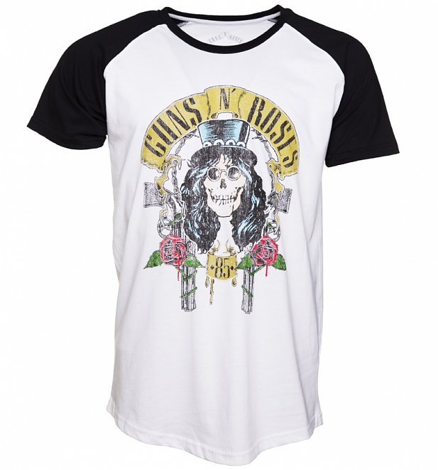 Men's Guns N Roses Slash 85 Baseball T-Shirt Men's Guns N Roses Slash 85 Baseball T-Shirt