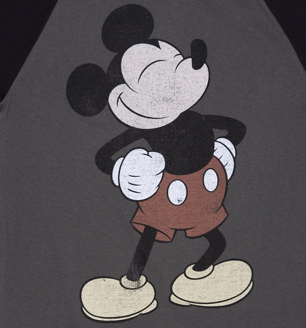 Men's Heather Grey Vintage Proud Mickey Mouse Disney Long Sleeve Baseball T-Shirt Men's Heather Grey Vintage Proud Mickey Mouse Disney Long Sleeve Baseball T-Shirt
