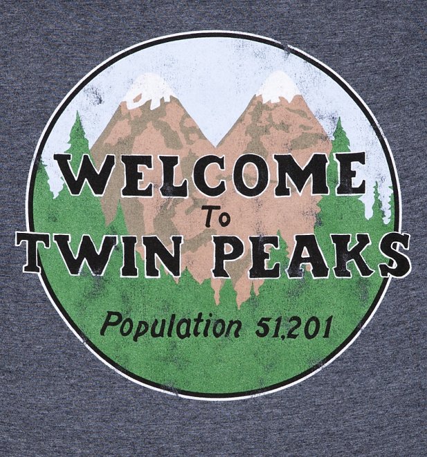 Men's Heather Navy Welcome to Twin Peaks Inspired T-Shirt Men's Heather Navy Welcome to Twin Peaks Inspired T-Shirt