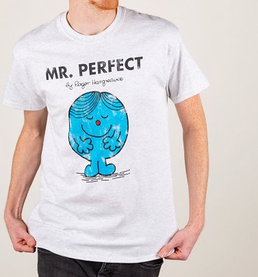 Men's Heavyweight Mr Perfect Mr Men T-Shirt Men's Heavyweight Mr Perfect Mr Men T-Shirt
