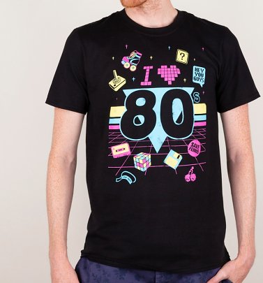 Men's I Heart 80s Black T-Shirt Men's I Heart 80s Black T-Shirt