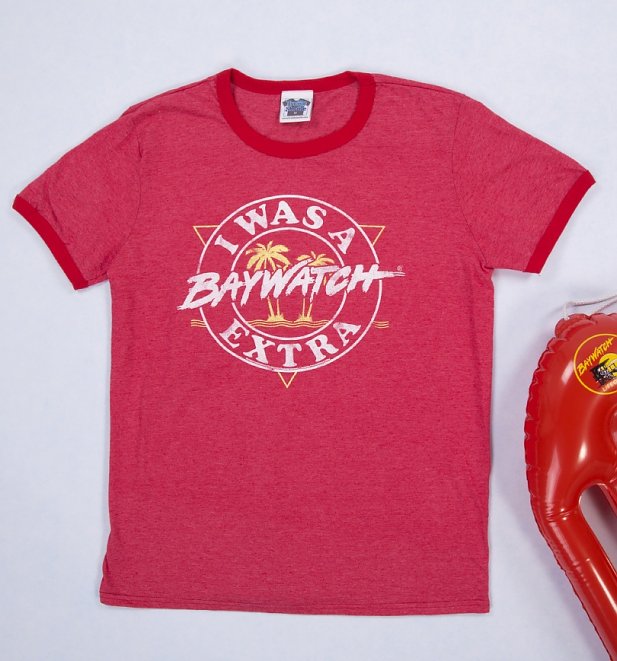 Men's I Was A Baywatch Extra Ringer T-Shirt Men's I Was A Baywatch Extra Ringer T-Shirt