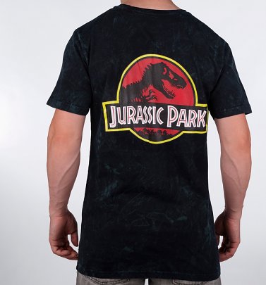Men's Jurassic Park Jungle Acid Wash Back Print T-Shirt from Hype Men's Jurassic Park Jungle Acid Wash Back Print T-Shirt from Hype