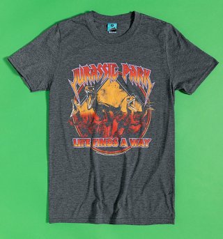 Men's Jurassic Park Raptors Charcoal Marl T-Shirt