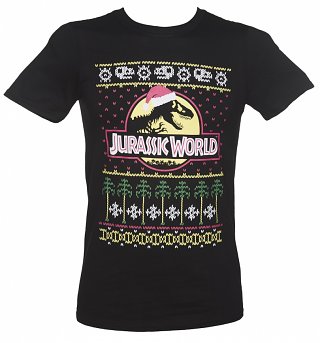 Men's Jurassic World Fair Isle Christmas T-Shirt Men's Jurassic World Fair Isle Christmas T-Shirt