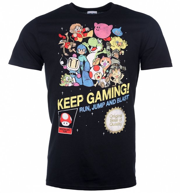 Men's Keep Gaming Black T-Shirt