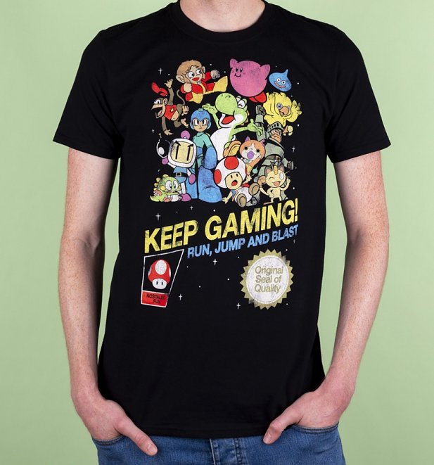 Men's Keep Gaming Black T-Shirt