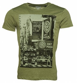 Men's Khaki Eat Pizza Teenage Mutant Ninja Turtles T-Shirt Men's Khaki Eat Pizza Teenage Mutant Ninja Turtles T-Shirt