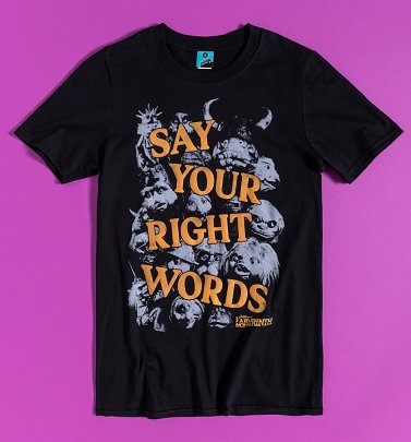 APPROVED WITH CHANGES Men's Labyrinth Say Your Right Words Black T-Shirt