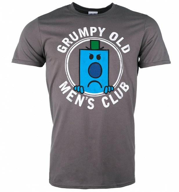 Men's Mr Men Grumpy Old Men's Club Charcoal T-Shirt Men's Mr Men Grumpy Old Men's Club Charcoal T-Shirt