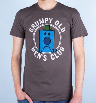 Men's Mr Men Grumpy Old Men's Club Charcoal T-Shirt Men's Mr Men Grumpy Old Men's Club Charcoal T-Shirt