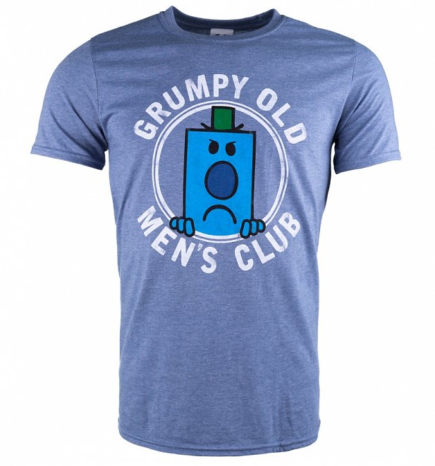 Men's Mr Men Grumpy Old Men's Club Heather Indigo T-Shirt Men's Mr Men Grumpy Old Men's Club Heather Indigo T-Shirt