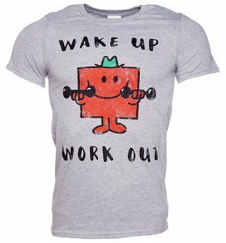 Men's Mr Strong Wake Up Work Out Mr Men T-Shirt Men's Mr Strong Wake Up Work Out Mr Men T-Shirt