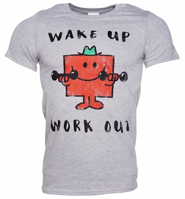 Men's Mr Strong Wake Up Work Out Mr Men T-Shirt Men's Mr Strong Wake Up Work Out Mr Men T-Shirt