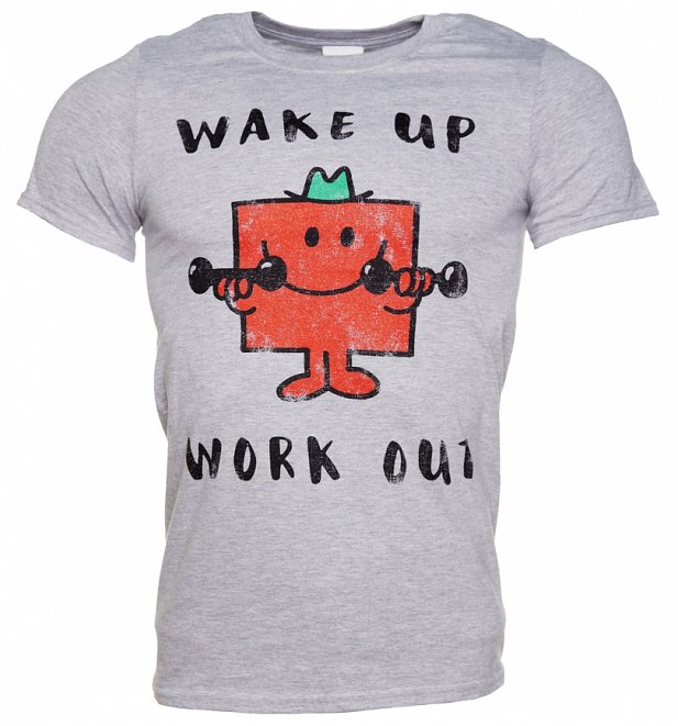 Men's Mr Strong Wake Up Work Out Mr Men T-Shirt Men's Mr Strong Wake Up Work Out Mr Men T-Shirt