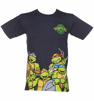 Men's Navy Border Print Teenage Mutant Ninja Turtles T-Shirt Men's Navy Border Print Teenage Mutant Ninja Turtles T-Shirt
