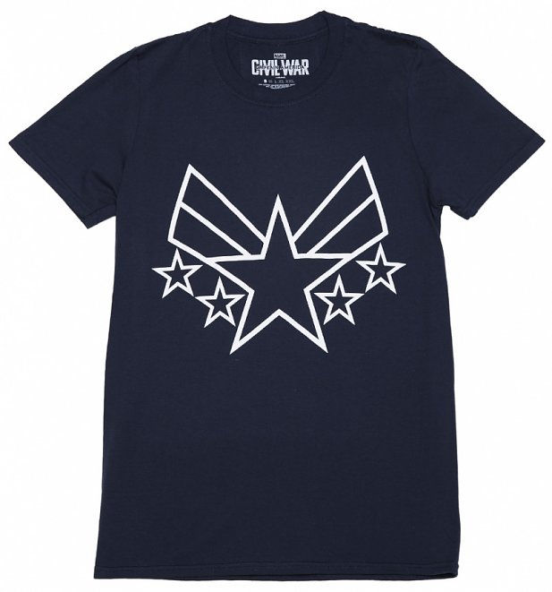 Men's Navy Captain America Civil War Insignia Marvel Comics T-Shirt Men's Navy Captain America Civil War Insignia Marvel Comics T-Shirt