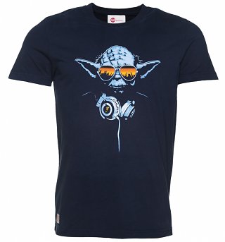 Men's Navy DJ Yoda Star Wars T-Shirt from Chunk Men's Navy DJ Yoda Star Wars T-Shirt from Chunk