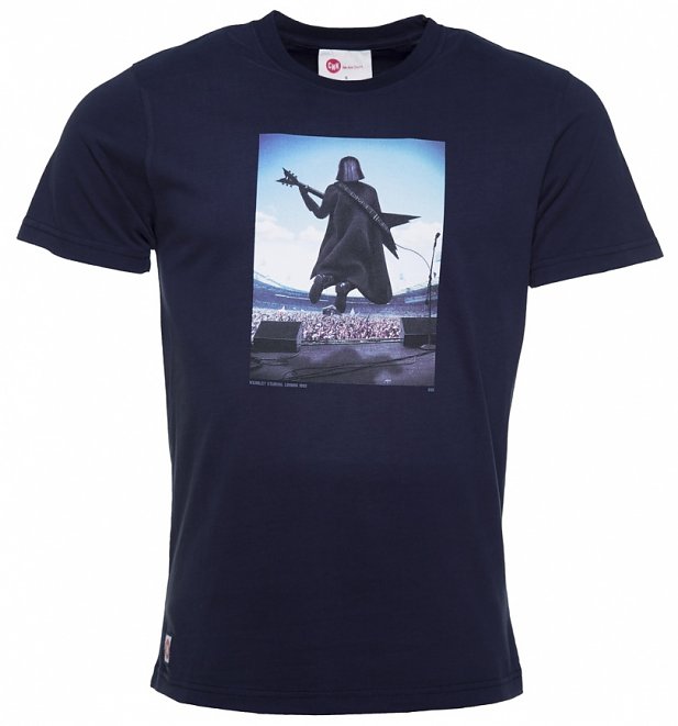 Men's Navy Darth Vader Guitar Hero Star Wars T-Shirt from Chunk Men's Navy Darth Vader Guitar Hero Star Wars T-Shirt from Chunk
