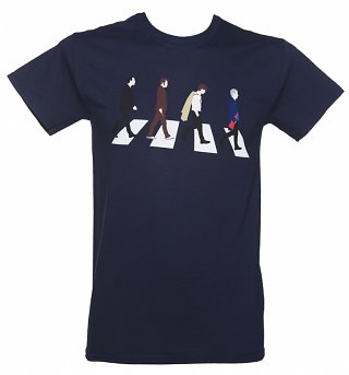 Men's Navy Doctor Who Timelords Abbey Road T-Shirt Men's Navy Doctor Who Timelords Abbey Road T-Shirt