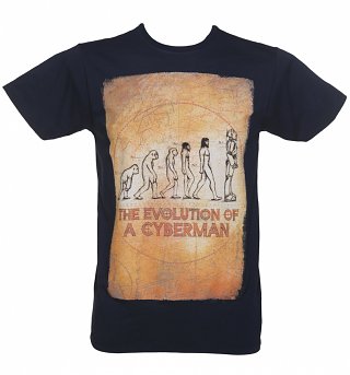 Men's Navy Evolution Of Cyberman Doctor Who T-Shirt from BBC Worldwide Men's Navy Evolution Of Cyberman Doctor Who T-Shirt from BBC Worldwide