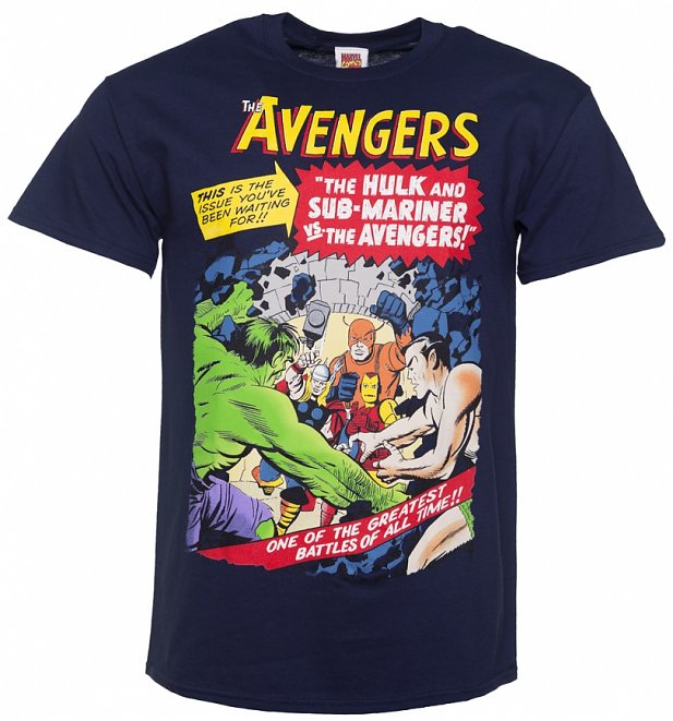 Men's Navy Marvel Comics Avengers Greatest Battle Of All Time T-Shirt Men's Navy Marvel Comics Avengers Greatest Battle Of All Time T-Shirt