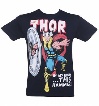Men's Navy Marvel Comics This Hammer Thor T-Shirt from For Love & Money Men's Navy Marvel Comics This Hammer Thor T-Shirt from For Love & Money