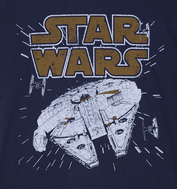 Men's Navy Star Wars Millennium Hyperspace T-Shirt