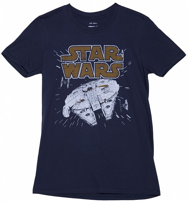Men's Navy Star Wars Millennium Hyperspace T-Shirt Men's Navy Star Wars Millennium Hyperspace T-Shirt