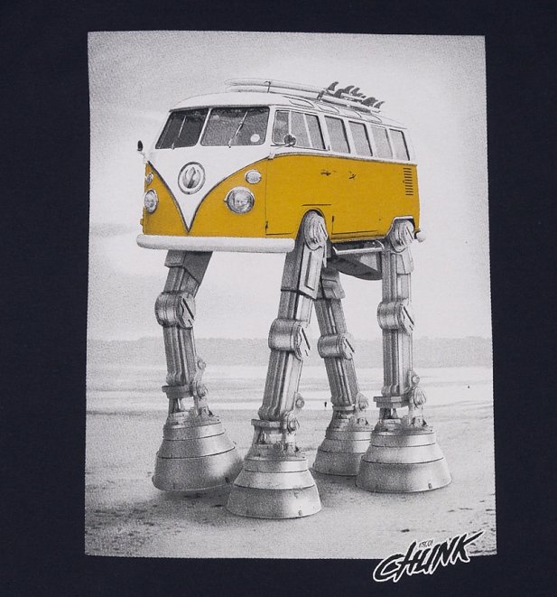 Men's Navy Walking Camper AT-AT Star Wars T-Shirt from Chunk Men's Navy Walking Camper AT-AT Star Wars T-Shirt from Chunk